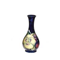 William Moorcroft, Pansy Bottle Neck Vase, C.1925