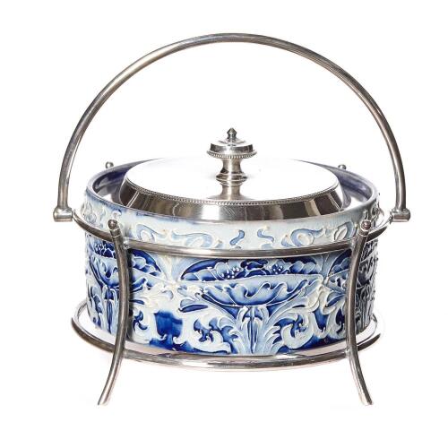 Florian Ware MacIntyre Cornflower Butter Dish, 1900