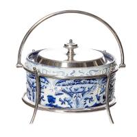 Florian Ware MacIntyre Cornflower Butter Dish, 1900