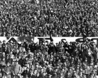 The Crowd at Athletic Park cheer on the New Zealand and South African Teams