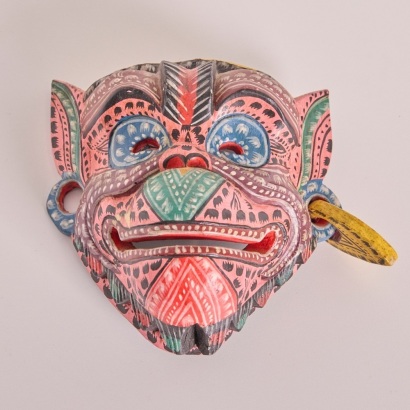 A Hand Painted Khon Hanuman Ramakien Mask, Thailand
