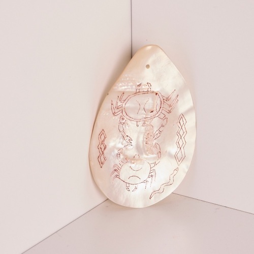 A Mother of Pearl Riji with Crab Design, Australia