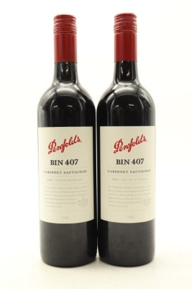 (2) 2008 Penfolds Bin 407 Cabernet Sauvignon