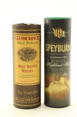 (1) Glenmorangie & Speyburn 10 Year Old Single Malt Scotch Whisky Miniatures, 2 Bottles Sold as One Lot (GB)