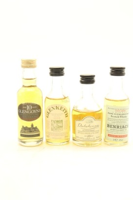 (1) Single Malt Scotch Whisky Miniatures, 4 Bottles Sold as One Lot