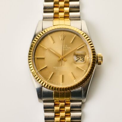 A Rolex Datejust 36, "Golden Ghost" Dial Wristwatch with Formula 1 Provenance Circa 1984