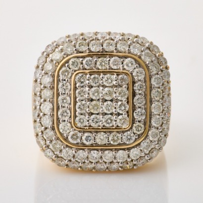 10ct Yellow Gold, 4.00ct Diamond Dress Ring