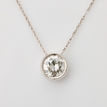 9ct White Gold, .76ct Diamond Pendant