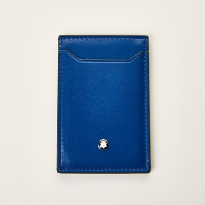 Montblanc, Meisterst&uuml;ck Pocket Three Slot Credit Card Holder in Black / Blue Leather, with Box - As new