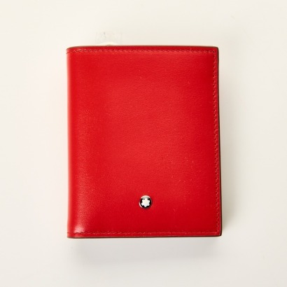 Montblanc, Meisterst&uuml;ck, Black / Red Leather Compact Wallet with Box - As new