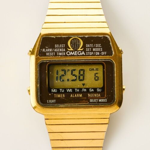 Gold Coated, 35mm OMEGA Memomaster Digital Multi-Function Wristwatch, circa 1979