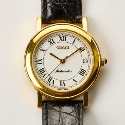 Gold Plated, 34mm Gucci 7200M Automatic Wristwatch, circa 1990's