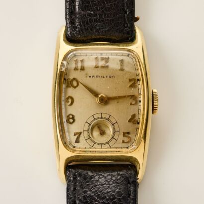 14ct Gold Filled, 23mm Hamilton Curvex Hand-wound Wristwatch, circa 1930's