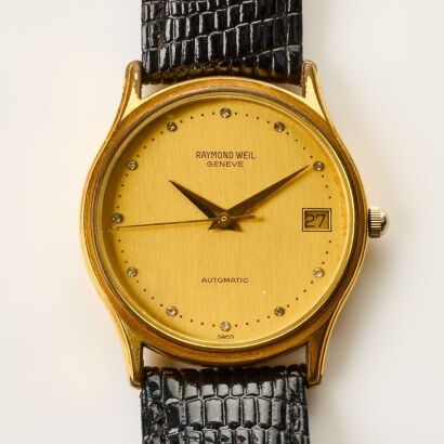 18ct Gold Plated, 32mm Raymond Weil Automatic Wristwatch, circa 1980's