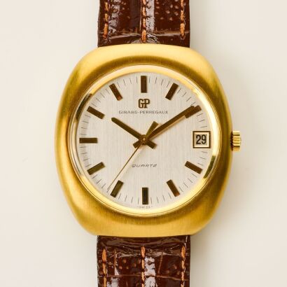 Gold-filled, 39mm Girard-Perregaux Early Quartz Electronic Wristwatch, circa 1970's