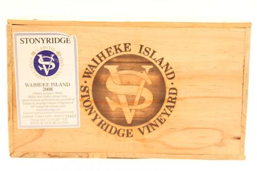 (6) 2008 Stonyridge Vineyard Larose, Waiheke (OWC)