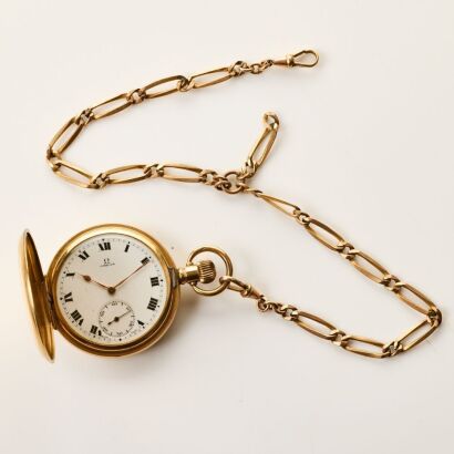 Gold Filled, 52mm OMEGA Dennison Full Hunter Pocket Watch, circa 1921