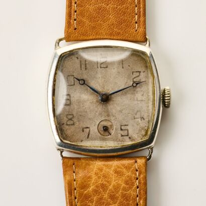 Swiss Silver Cased, 32mm Early Rolex Cushion Shaped Wristwatch, circa 1920's