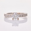 18ct White Gold, Modern, 1.00ct Diamond / .32ct Diamond Ring, IGI certified