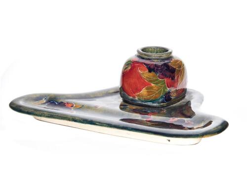 William Moorcroft, Pomegranate Inkwell and Pen Holder, 1920