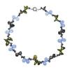 Dyed Pearl and Blue Glass Bead Necklace