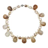 Rutile Quartz, Citrine and Pearl Necklace