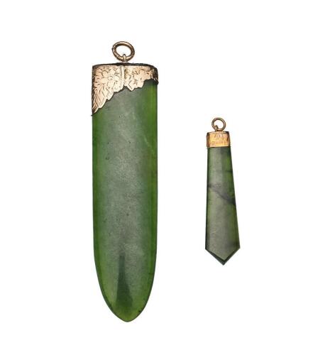 Two Vintage Greenstone Pendants