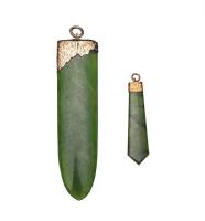 Two Vintage Greenstone Pendants