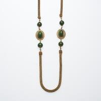 Miriam Haskell Green Resin Stone Necklace