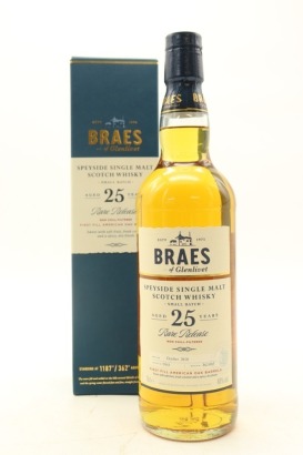 (1) Braes of Glenlivet Rare Release 25 Year Old Single Malt Scotch Whisky, 48% ABV (GB)