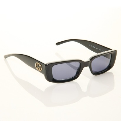 Gucci, Vintage 1990's, Black Rectangle Frame Sunglasses
