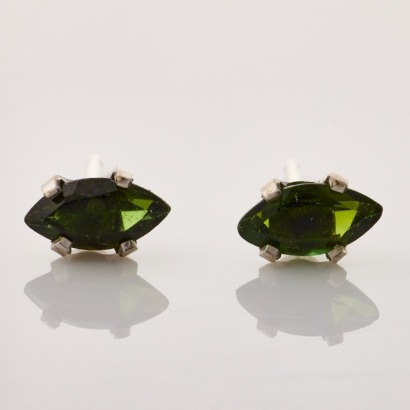 14ct White Gold, 6.0mm Marquise Cut Tourmaline Stud Earrings