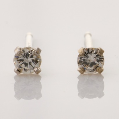 14ct White Gold, .12ct Diamond Stud Earrings