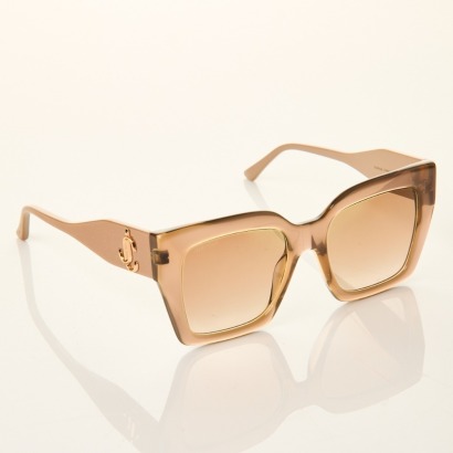 Jimmy Choo, Eleni Glittered Nude Sunglasses with Case