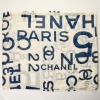 Chanel Logo White / Navy Cotton Shawl