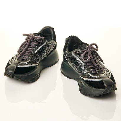 Jimmy Choo, Raine Velvet Galactic Glitter Sneakers, Size 35 with Box