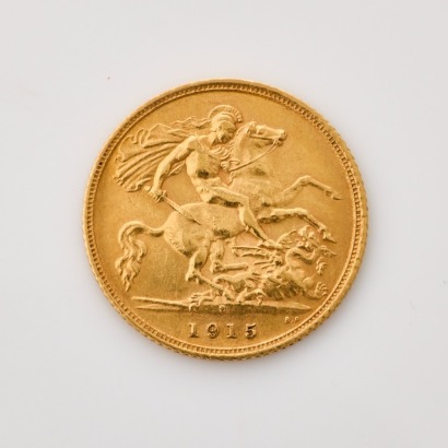 1915 Half Sovereign Coin, of 19.3mm in Diameter