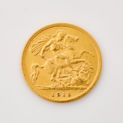 1915 Half Sovereign Coin, of 19.3mm in Diameter