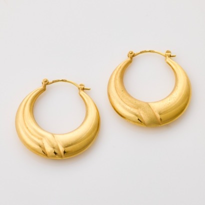 9ct Yellow Gold, Vintage, Hollow Hoops