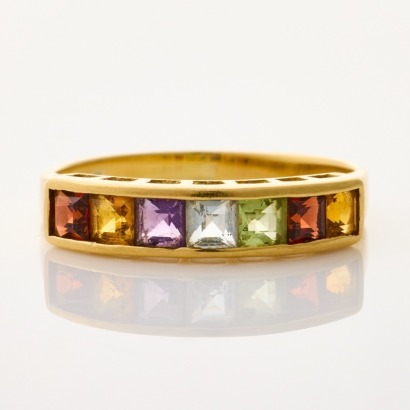 18ct Yellow Gold, 3.0mm Multi Gemstone Dress Ring