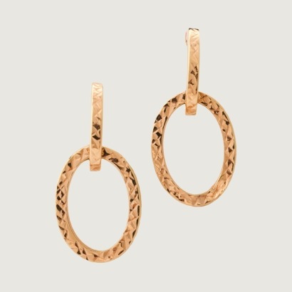 10ct Rose Gold, Hollow Drop Earrings with Base Metal Butterflies
