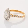 18ct Yellow / Rose / White Gold, Modern, .73ct Pear Shape Diamond / .50ct Diamond Halo Ring, GIA certified - 2