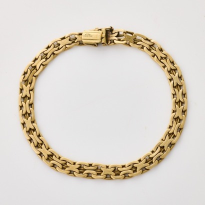 9ct Yellow Gold, 20cm Flexible Link Bracelet