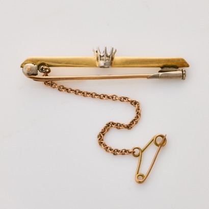15ct Yellow Gold / Platinum, Bar Brooch