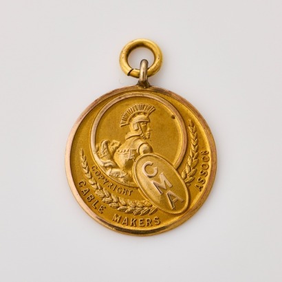 9ct Yellow-Rose Gold Engraved Medal, circa 1940's