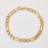 9ct Yellow Gold, 20cm Flattened Curb Link 3:1 Figaro Bracelet