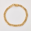 14ct Yellow Gold, 18cm Fancy Bevelled Figaro Link Bracelet