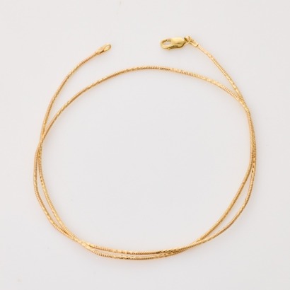 9ct Yellow Gold, 41cm Fancy Snake Link Necklace