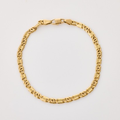 14ct Yellow Gold, 20cm Fancy Link Bracelet
