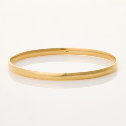 9ct Yellow Gold, 4.6mm Wide Contour Curve Bangle